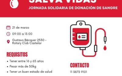 LOS CLUBES ROTARIOS DE HAEDO Y CASTELAR REALIZAN UNA JORNADA DE DONACION DE SANGRE