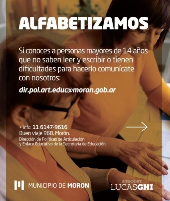 MORON ABRE ESPACIOS DE ALFABETIZACION PARA JOVENES Y ADULTOS