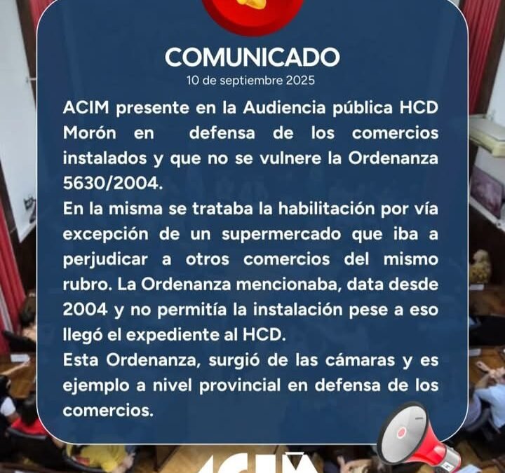ACIM DEFIENDE EL COMERCIO DE CERCANIA