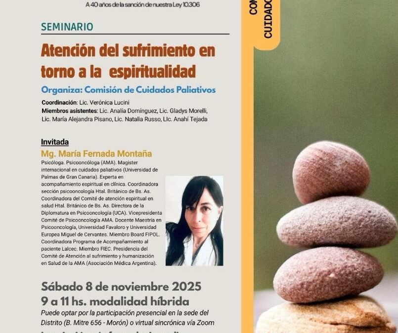 SEMINARIO SOBRE EL SUFRIMIENTO Y LA ESPIRITUALIDAD EN EL COLEGIO DE PSICOLOGOS DE MORON