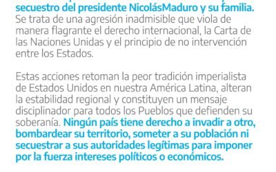 EL BLOQUE DE CONCEJALES DE FUERZA PATRIA REPUDIA EL ACCIONAR DE TRUMP Y EL SECUESTRO DEL PRESIDENTE MADURO