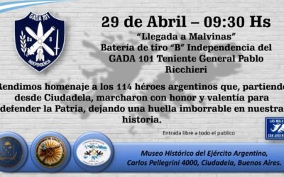 CEREMONIA CONMEMORATIVA DE LA LLEGADA A MALVINAS  DEL GRUPO DE ARTILLERIA 101 DE DEFENSA AEREA EN CIUDADELA